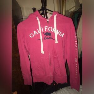Womens Pink “California” Zip-Up Hoodie.